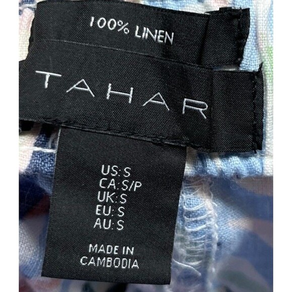 Tahari Shorts Women's Size Small Multicolor Tropical 100% Linen - Picture 3 of 3